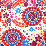 Bi-Stretch Bedruckt Boho Bloom