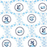 Bi-Stretch Bedrukt Delfts Blauw