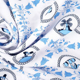 Bi-Stretch Printed Dutch Delft Blue