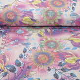 Lurex Tanz Bedruckt Floral Shimmer Rosa