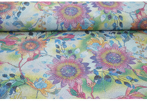 Lurex Dance Printed Floral Shimmer Light Blue