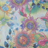 Lurex Dance Printed Floral Shimmer Light Blue