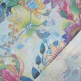 Lurex Dans Bedrukt Floral Shimmer Licht Blauw