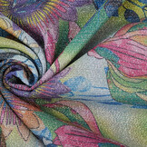 Lurex Tanz Bedruckt Floral Shimmer Hellblau