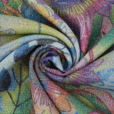 Lurex Tanz Bedruckt Floral Shimmer Hellblau