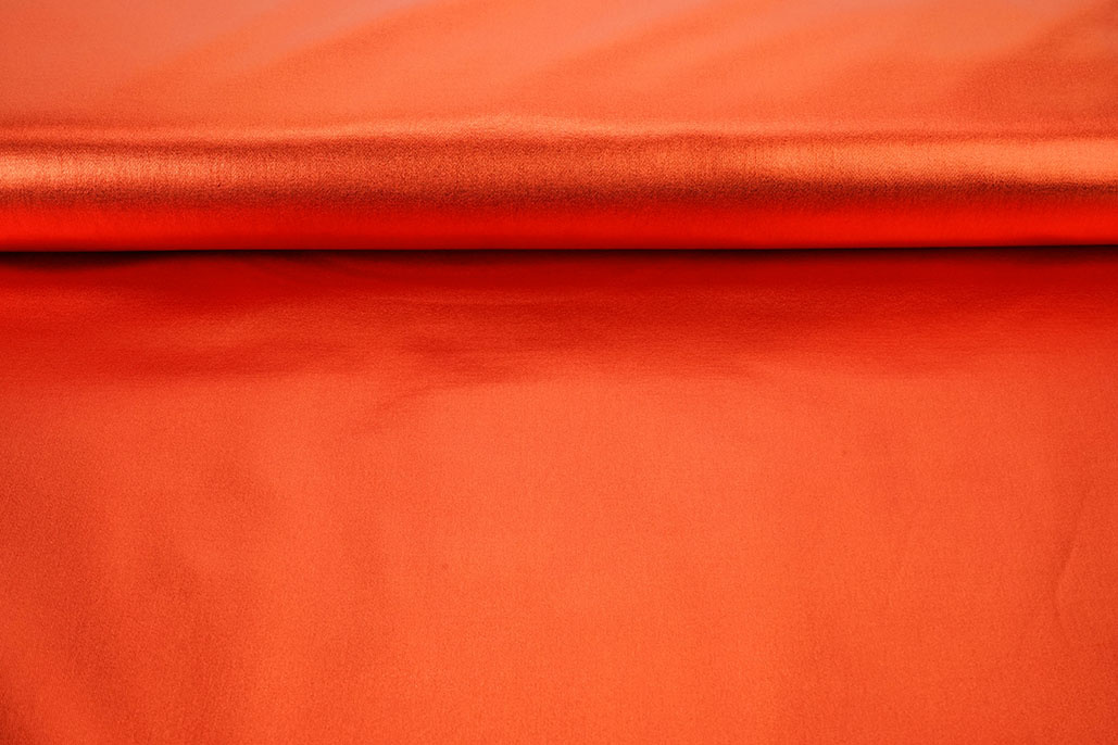 Metallic Stretch Cotton Orange-Red