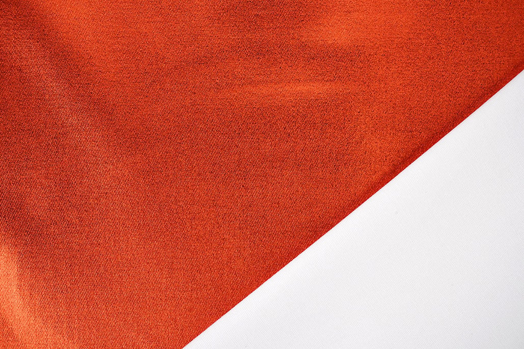 Metallic Stretch Cotton Orange-Red