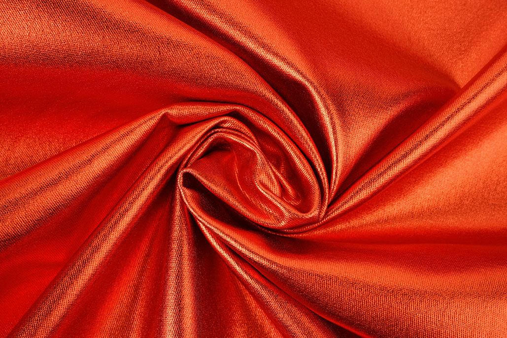 Metallic Stretch Baumwolle Orangerot