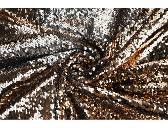Reversible Sequin Fabric Rose Gold-Silver