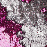 Reversibler Paillettenstoff Fuchsia-Silber