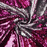 Reversible Sequin Fabric Fuchsia-Silver
