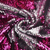 Reversible Sequin Fabric Fuchsia-Silver