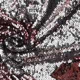 Reversibler Paillettenstoff Rosa-Silber
