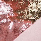 Reversibler Paillettenstoff Rosa-Gold auf Rosa Satin