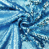 Reversibler Paillettenstoff Matt-Glanz Blau auf Blau Satin
