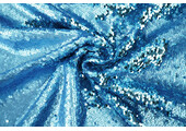Omkeerbare Pailletten Stof Mat-Glans Blauw op Blauw Satijn