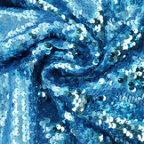 Omkeerbare Pailletten Stof Mat-Glans Blauw op Blauw Satijn