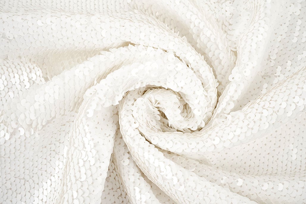 Reversible Sequin Fabric White - White