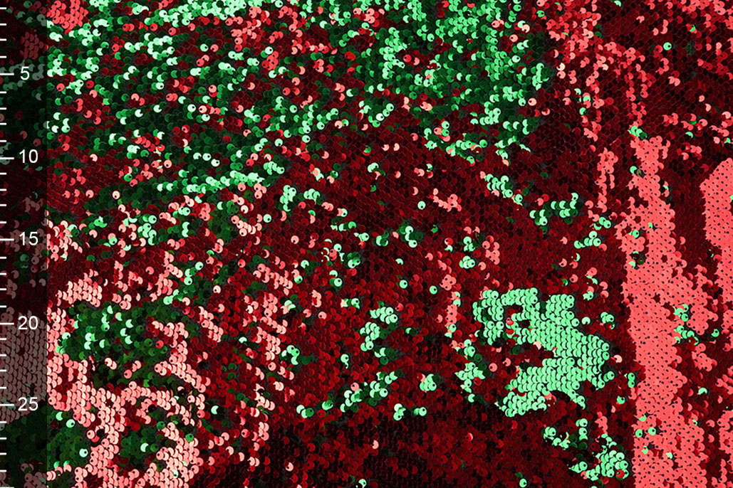 Reversible Sequin Fabric Red-Green