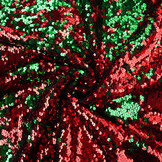 Omkeerbare Pailletten Stof Rood-Groen