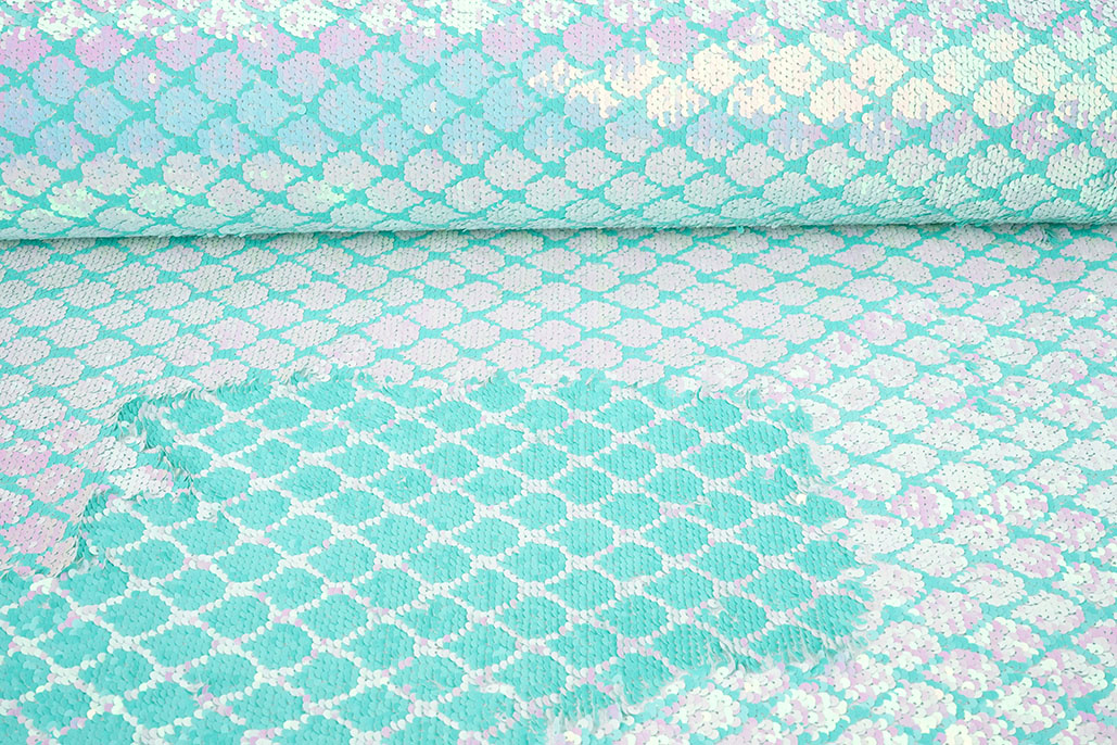 Reversibler Paillettenstoff Meerjungfrauenschwanz