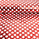 Omkeerbare Pailletten Stof Rood met Witte Stippen