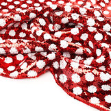 Omkeerbare Pailletten Stof Rood met Witte Stippen