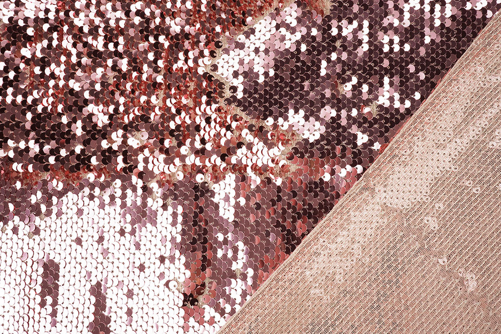Pailletten op Mesh Roze