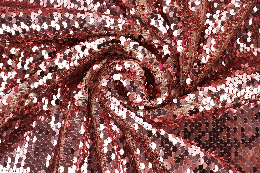 Pailletten op Mesh Roze