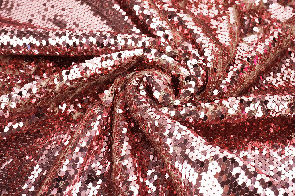 Pailletten op Mesh Roze