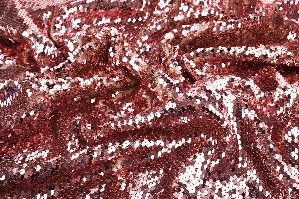 Pailletten op Mesh Roze