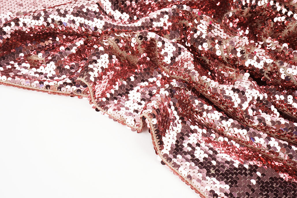 Pailletten op Mesh Roze