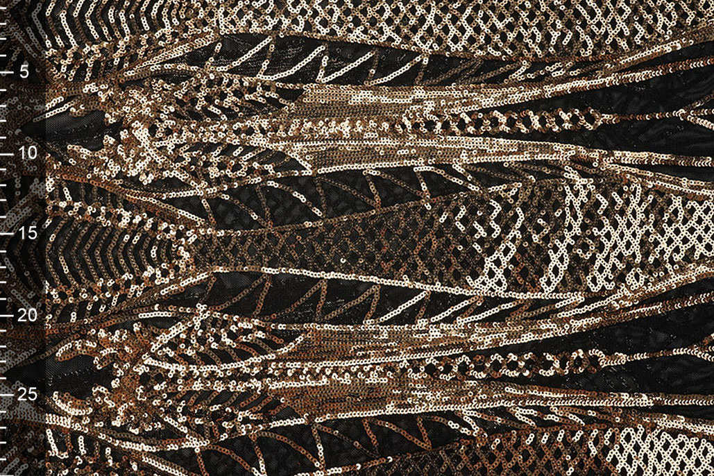Pailletten op Mesh Zafira