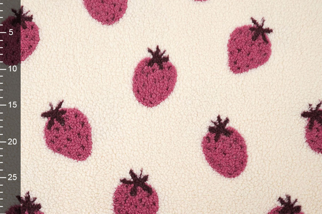 Teddy Fabric Strawberries Cream