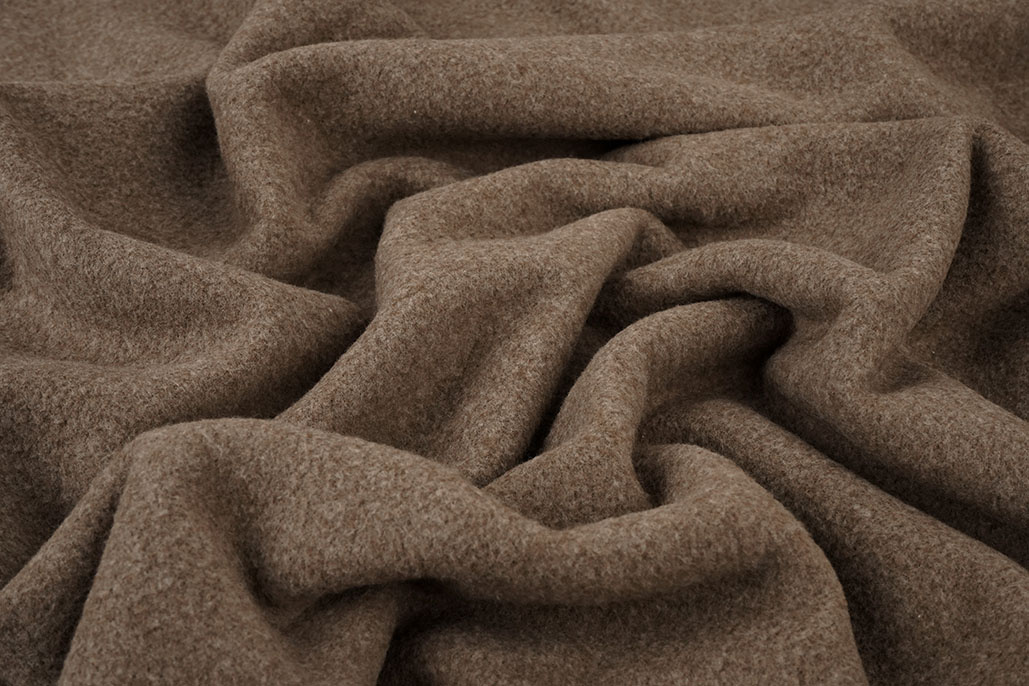 Katoenen Fleece Bruin Melange