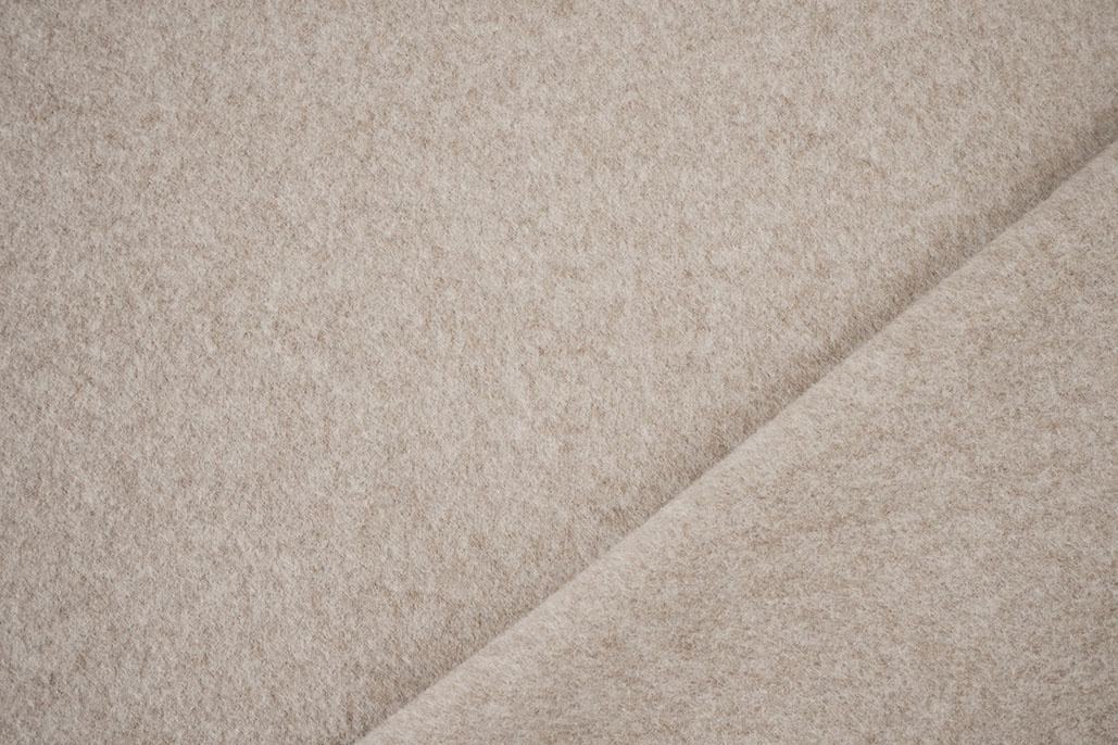 Baumwollfleece Taupe Meliert