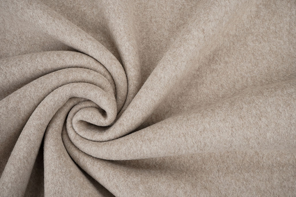 Baumwollfleece Taupe Meliert