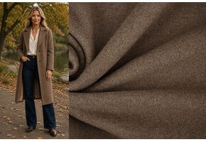 Katoenen Fleece Bruin Melange