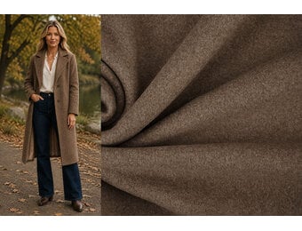 Katoenen Fleece Bruin Melange