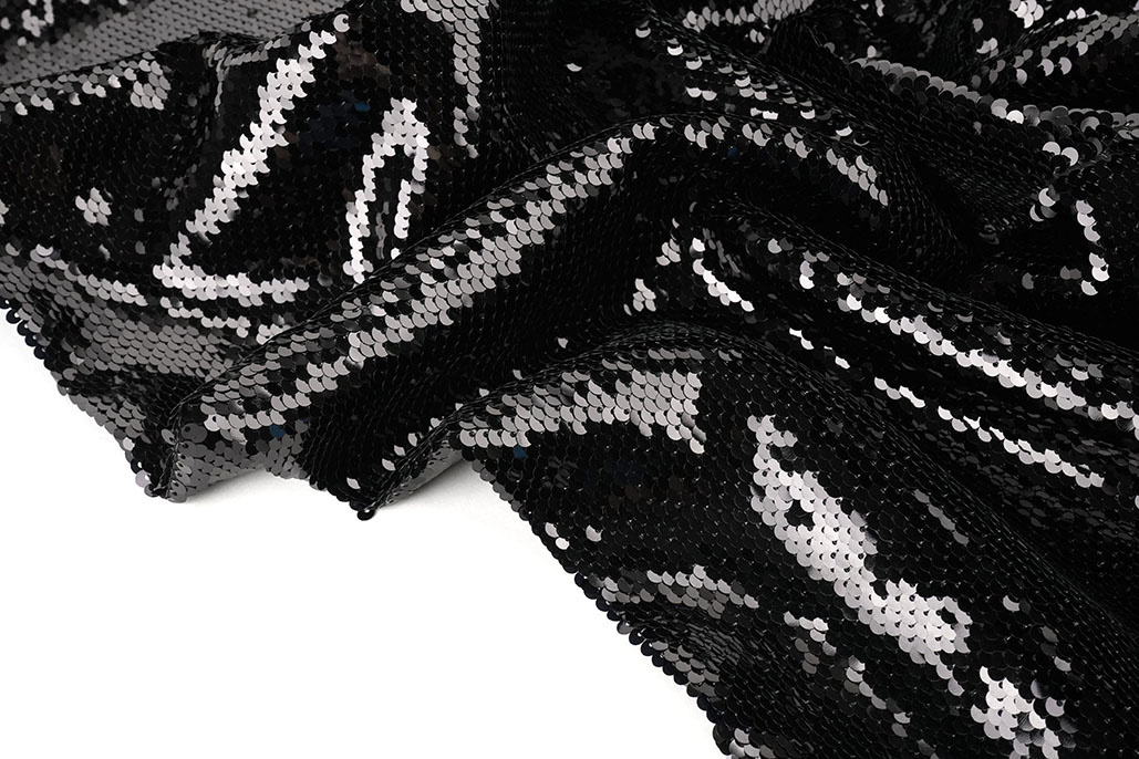 Reversible Sequin Fabric Black - Black