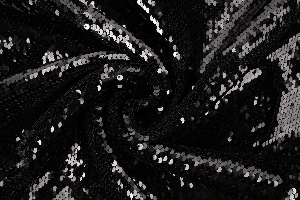 Reversible Sequin Fabric Black - Black
