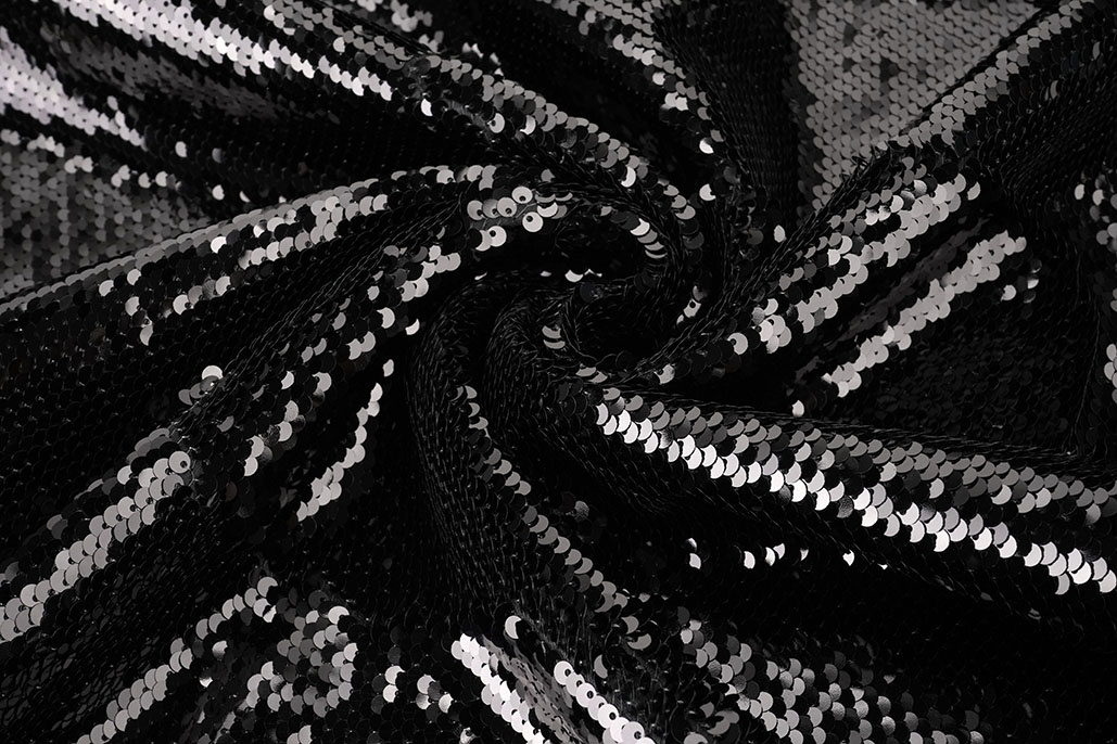 Reversible Sequin Fabric Black - Black