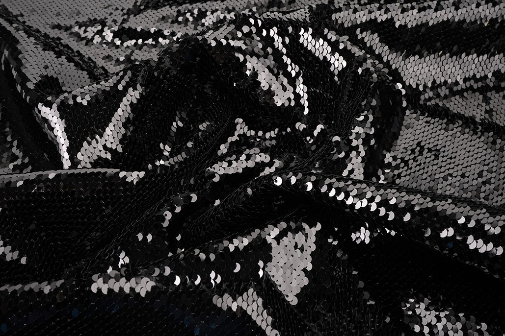 Reversible Sequin Fabric Black - Black