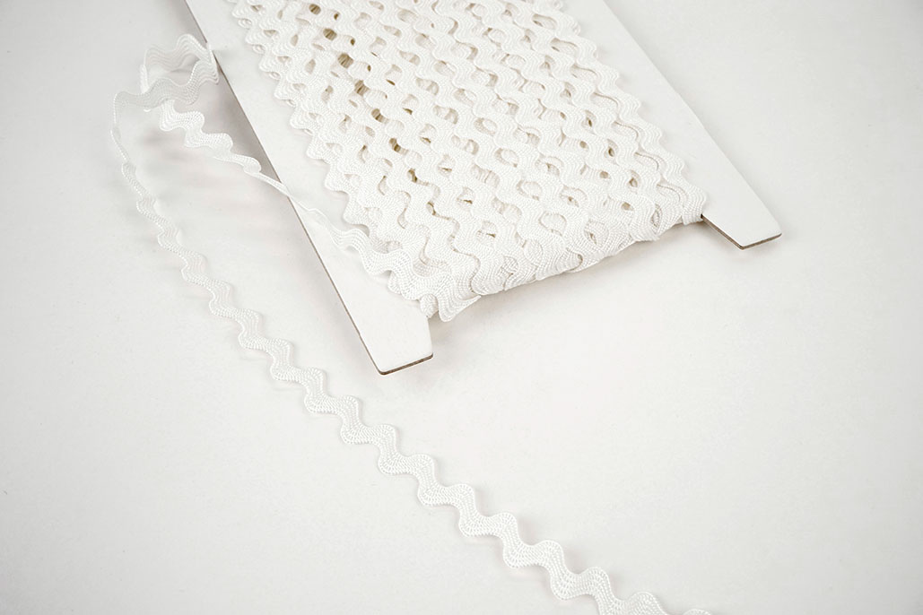 ZigZagband Lurex 8mm Wit