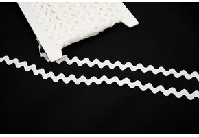 ZigZagband Lurex 8mm Wit