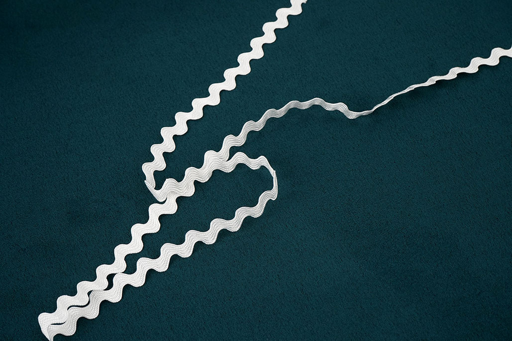 ZigZagband Lurex 8mm Wit
