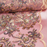 Mesh Geborduurd Pailletten Ishani Roze