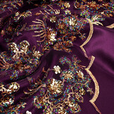 Mesh Geborduurd Pailletten Ishani Aubergine
