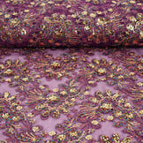 Mesh Embroidered Sequins Ishani Aubergine