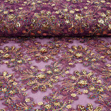 Netz Bestickt Pailletten Ishani Aubergine